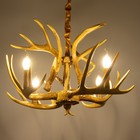 Люстра "Рога" 4хЕ14 40Вт коричневый 65х65х40-130 см - Фото 4