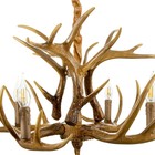 Люстра "Рога" 4хЕ14 40Вт коричневый 65х65х40-130 см - Фото 5