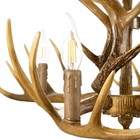 Люстра "Рога" 4хЕ14 40Вт коричневый 65х65х40-130 см - Фото 8