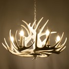 Люстра "Рога" 6хЕ14 40Вт белый 65х65х40-130 см BayerLux - Фото 3