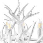 Люстра "Рога" 6хЕ14 40Вт белый 65х65х40-130 см BayerLux - Фото 5