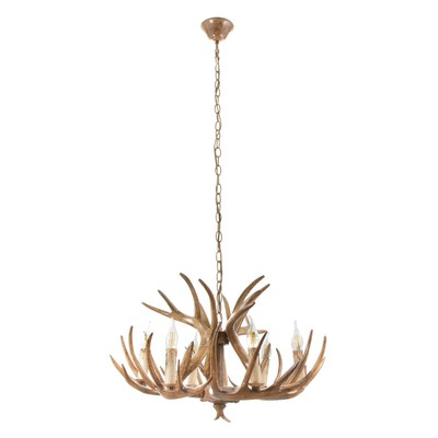 Люстра «Рога», 6хЕ14, 40 Вт, коричневая, 65×65×40-130 см