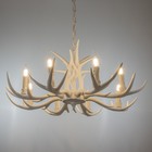 Люстра "Рога" 8хЕ14 40Вт белый 82х82х40-130 см - Фото 2