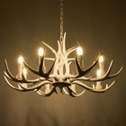 Люстра "Рога" 8хЕ14 40Вт белый 82х82х40-130 см - Фото 3