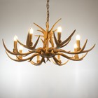 Люстра "Рога" 8хЕ14 40Вт коричневый 82х82х40-130 см BayerLux - Фото 3