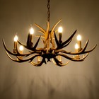 Люстра "Рога" 8хЕ14 40Вт коричневый 82х82х40-130 см BayerLux - Фото 4