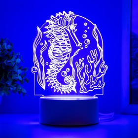 Светильник "Морской конёк" LED белый 11,5х9,5х14 см