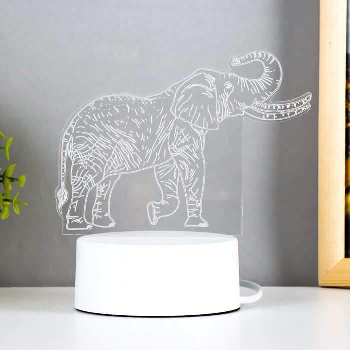 Светильник "Слон" LED белый 16х9,5х13 см RISALUX - фото 1889993794