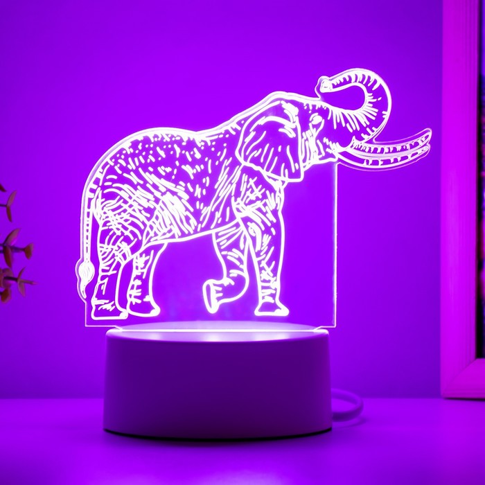 Светильник "Слон" LED белый 16х9,5х13 см RISALUX - фото 1889993796