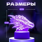 Светильник 3D RISALUX «Дракон», LED-ночник, белый 15×9.5×11 см - Фото 2