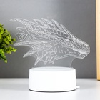 Светильник 3D RISALUX «Дракон», LED-ночник, белый 15×9.5×11 см - Фото 3