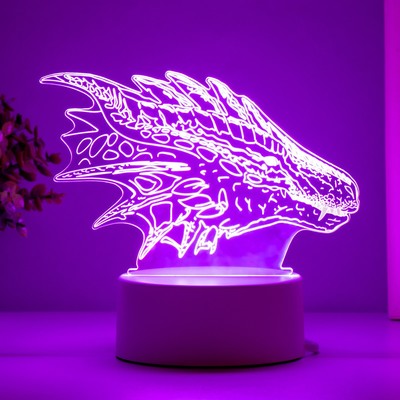Светильник "Дракон" LED белый 15х9,5х11 см