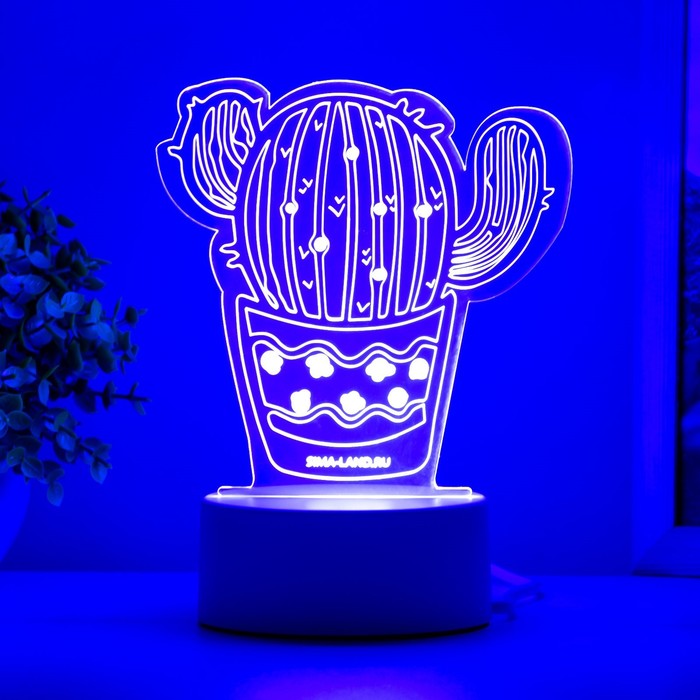 Светильник "Кактус" LED белый 14х9,5х15 см RISALUX - фото 1907631591