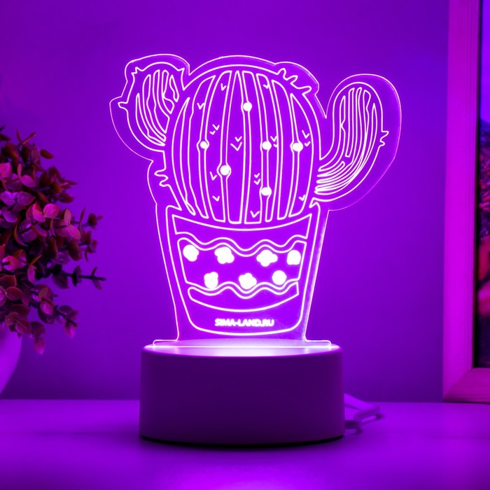 Светильник "Кактус" LED белый 14х9,5х15 см RISALUX - Фото 1