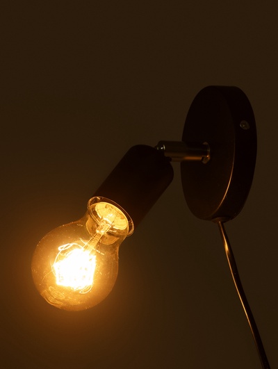 Спот «Дарни» с проводом и выключателем Е27 40 Вт чёрный 10×10×10-160 см