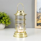 Ночник "Фонарь со свечой" LED от батареек 1хCR2032 золото 9,5х9,5х17 см RISALUX - фото 22025514