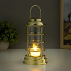 Ночник "Фонарь со свечой" LED от батареек 1хCR2032 золото 9,5х9,5х17 см RISALUX - фото 22025515