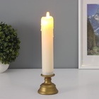 Светодиодная свеча в подсвечнике RISALUX «Ретро», ночник LED, от батареек, золото, 7×7×24 см - Фото 2