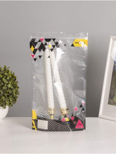 Набор светодиодных свечей, ночники LED RISALUX «Спираль», 2 шт., от батареек 2×ААА, 4.5×4.5×22 см