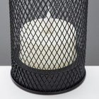 Светодиодная свеча в подсвечнике RISALUX «Бутылка», LED-ночник, от батареек 2×АА, чёрный, 9.5×9.5×25.5 см - фото 24369002