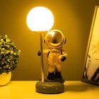 Настольная лампа "Космонавт" LED USB бело-золотой 14х10,5х31,5 см RISALUX - Фото 3