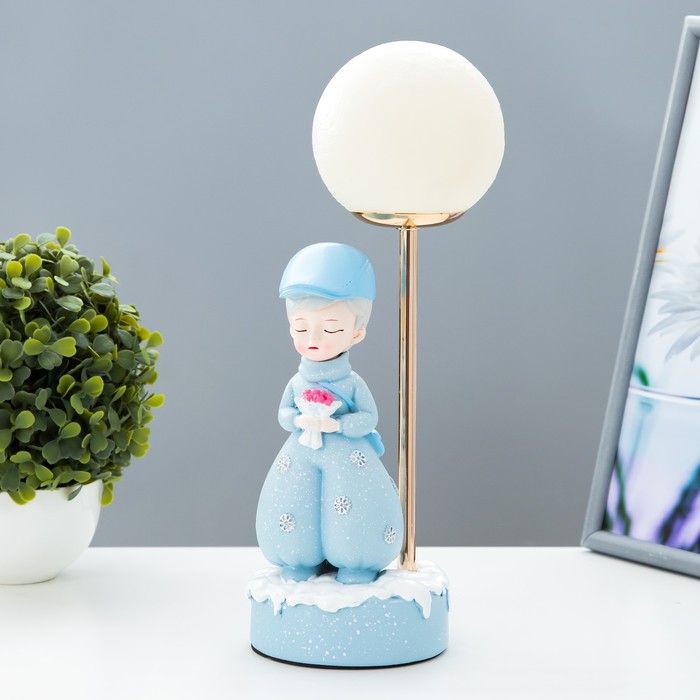 Настольная лампа "Девушка" LED USB голубой 14х10,5х31,5 см RISALUX - фото 1909093479