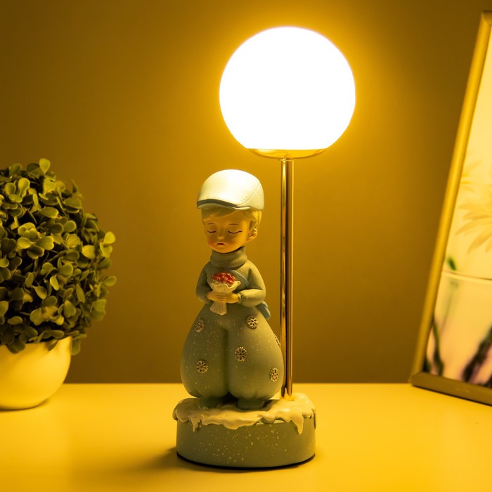 Настольная лампа "Девушка" LED USB голубой 14х10,5х31,5 см RISALUX - фото 1909093481