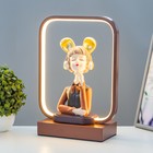 Настольная лампа «Девушка в наушниках» LED 15 Вт коричневый 24×10×34 см RISALUX - Фото 2