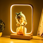 Настольная лампа "Девушка с телефоном" LED 15Вт коричневый  24х10х34 см RISALUX - Фото 3