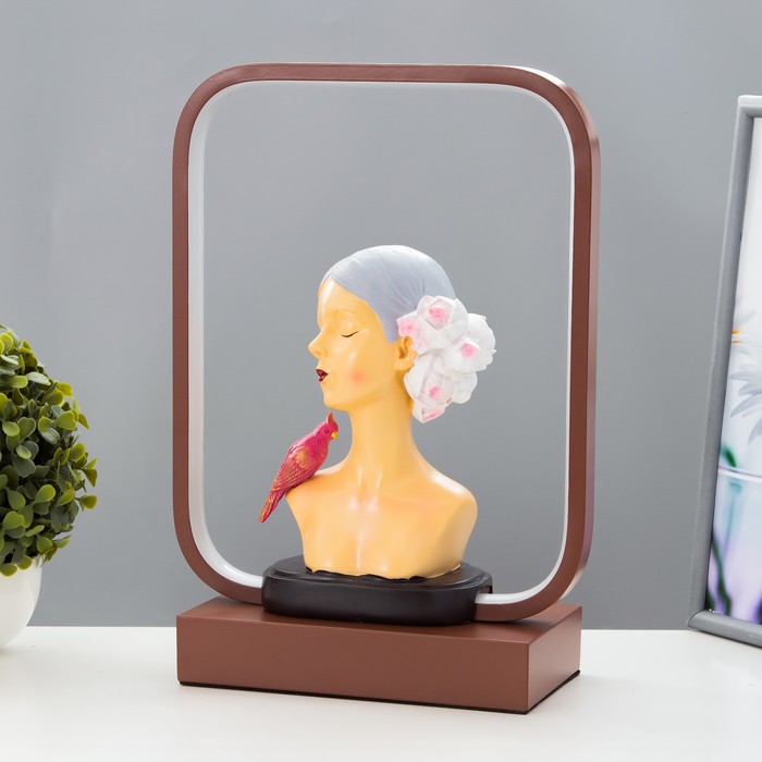 Настольная лампа «Девушка» LED 15 Вт коричневый 24×10×34 см RISALUX - Фото 1