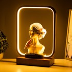 Лампа настольная RISALUX «Девушка», светодиодная, 15 Вт, коричневая, 24×10×34 см - Фото 4