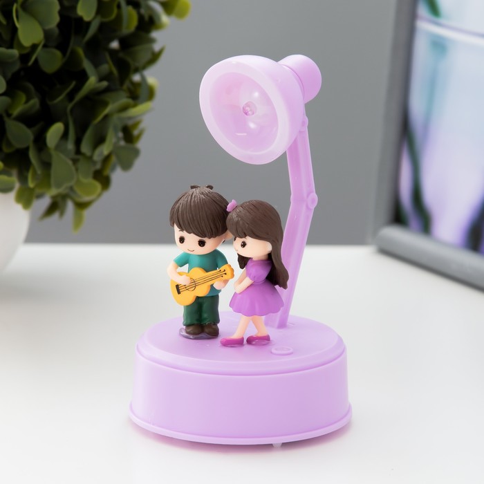 Фигурка светящаяся RISALUX «Романтика», LED-ночник, от батареек 3×ААА, 7.7×7.5×12.5 см - Фото 1