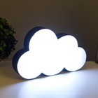 Ночник для записей "Облачко" LED с маркерами, от батареек/USB бело-чёрный 19х30х5 см - фото 24579843
