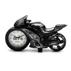 Будильник "Мотоцикл", дискретный ход, d=6.5 см, 3 ААА, 21.5 х 5 х 12.5 см, серебро - фото 319275704