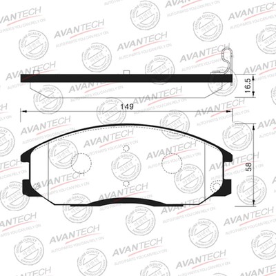 Колодки тормозные дисковые Avantech (противоскрипная пластина в компл.) AV019