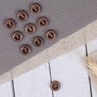 Пуговицы деревянные, 2 прокола, d = 13 мм, 20 шт, цвет ореховый - фото 10261651