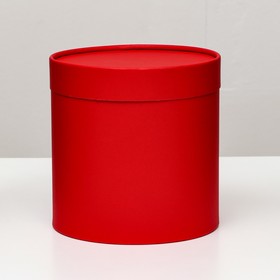 Подарочная коробка "Рубин" красный,завальцованная без окна, 18х18 см