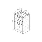 Шкаф напольный «Ноктюрн», 3 ящика, 500×450×820 мм, цвет белый/бетон тёмный/антрацит 9447167