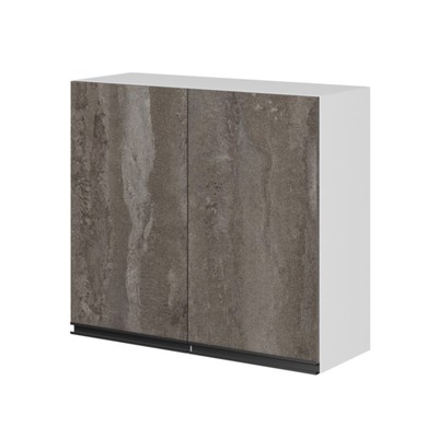 Шкаф навесной «Ноктюрн», 2 дверцы, 800×300×720 мм, цвет белый/бетон тёмный/антрацит