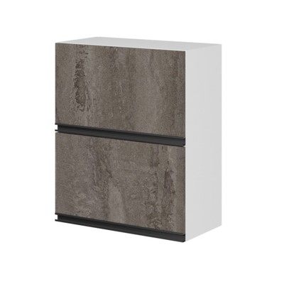 Шкаф навесной «Ноктюрн», 2 подъёмных дверок, 600×300×720 мм, цвет мм, цвет белый/бетон тёмный/антрацит