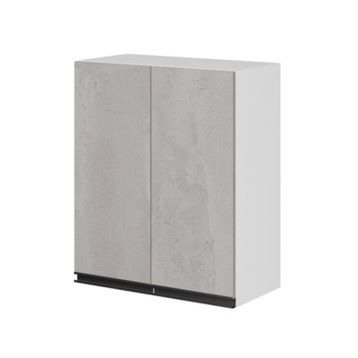 Шкаф навесной «Сюита», 2 дверцы, 600×300×720 мм, цвет белый/бетон светлый/антрацит
