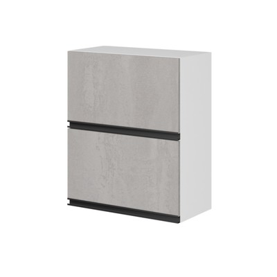 Шкаф навесной «Сюита», 2 подъёмных дверок, 600×300×720 мм, цвет белый/бетон светлый/антрацит