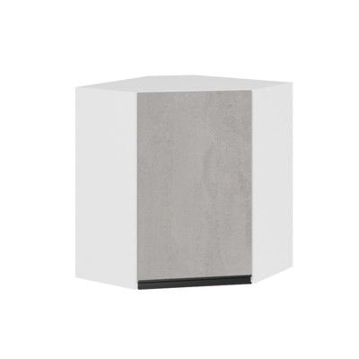 Шкаф навесной угловой «Сюита», 600×300×720 мм, цвет белый/бетон светлый/антрацит