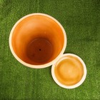 Горшок для цветов «Классический», 15 л, d=35 см, h=29 см, керамический, с поддоном, бежевый - Фото 3