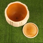 Горшок для цветов «Тыква», 10 л, d=28 см, h=24 см, шамот, с поддоном, бежевый - Фото 3