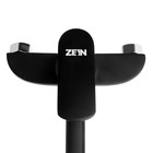 Смеситель для ванны ZEIN Z2493, излив 35 см, картридж 35 мм, с душевым набором, черный/хром - Фото 4