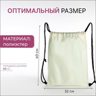 Мешок для обуви на шнурке, с принтом, размер 32×0.5×40 см, белый/молочный/розовый - Фото 2