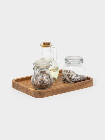 Блюдо - поднос деревянный для сервировки и подачи Adelica, 21×15×2 см, дуб