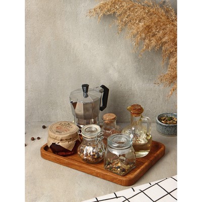 Блюдо - поднос деревянный для сервировки и подачи Adelica «Арно», 25×18×1.7 см, дуб