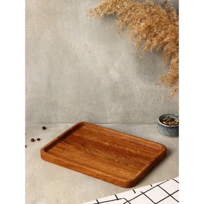 Блюдо - поднос деревянный для сервировки и подачи Adelica «Арно», 25×18×1.7 см, дуб